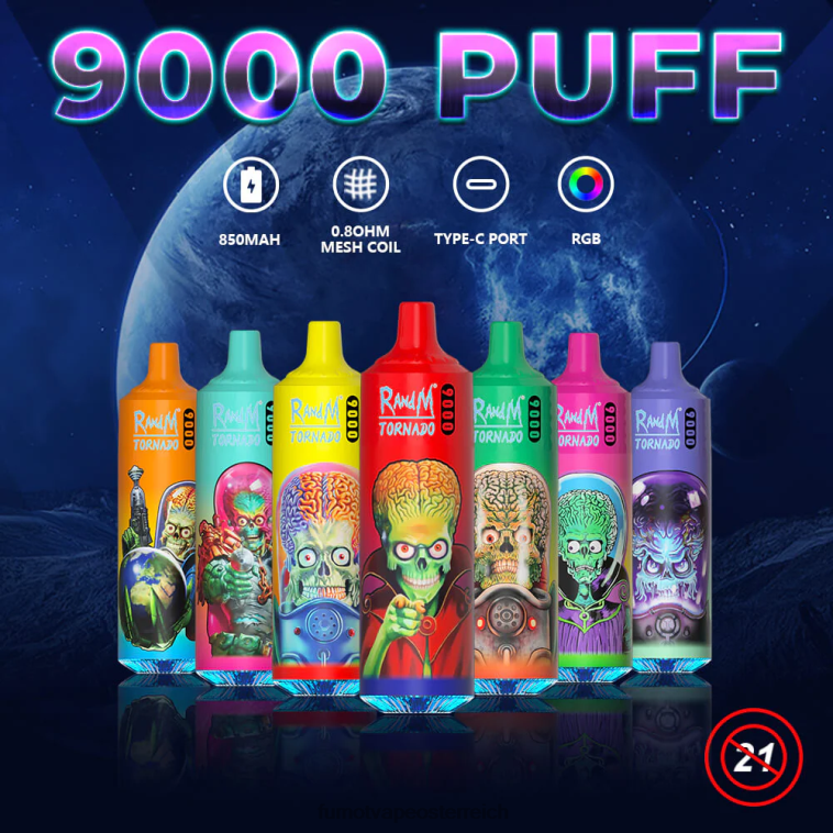 Fumot Tornado Einweg-Vape-Pen 9000 - 18 ml (1 Stück) Kirschbeere PRHVJ53 Fumot Vape Preis